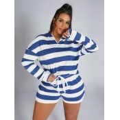 LW Dropped Shoulder Striped Drawstring Two Piece S