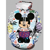 LW Men Cartoon Letter Print Oversized Hoodie