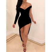LW V Neck Asymmetrical Prom Dress