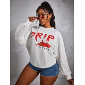 LW Round Neck Letter Print Sweatshirt
