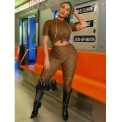 LW Letter Print Ripped Two Piece Pants Set