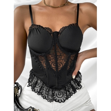 

Lovely Lace See-through Camisole, Black