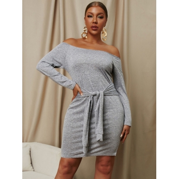 

LW SXY Off The Shoulder Bandage Design Dress, Grey