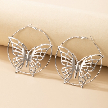 

LW Butterfly Decoration Earring, Silver