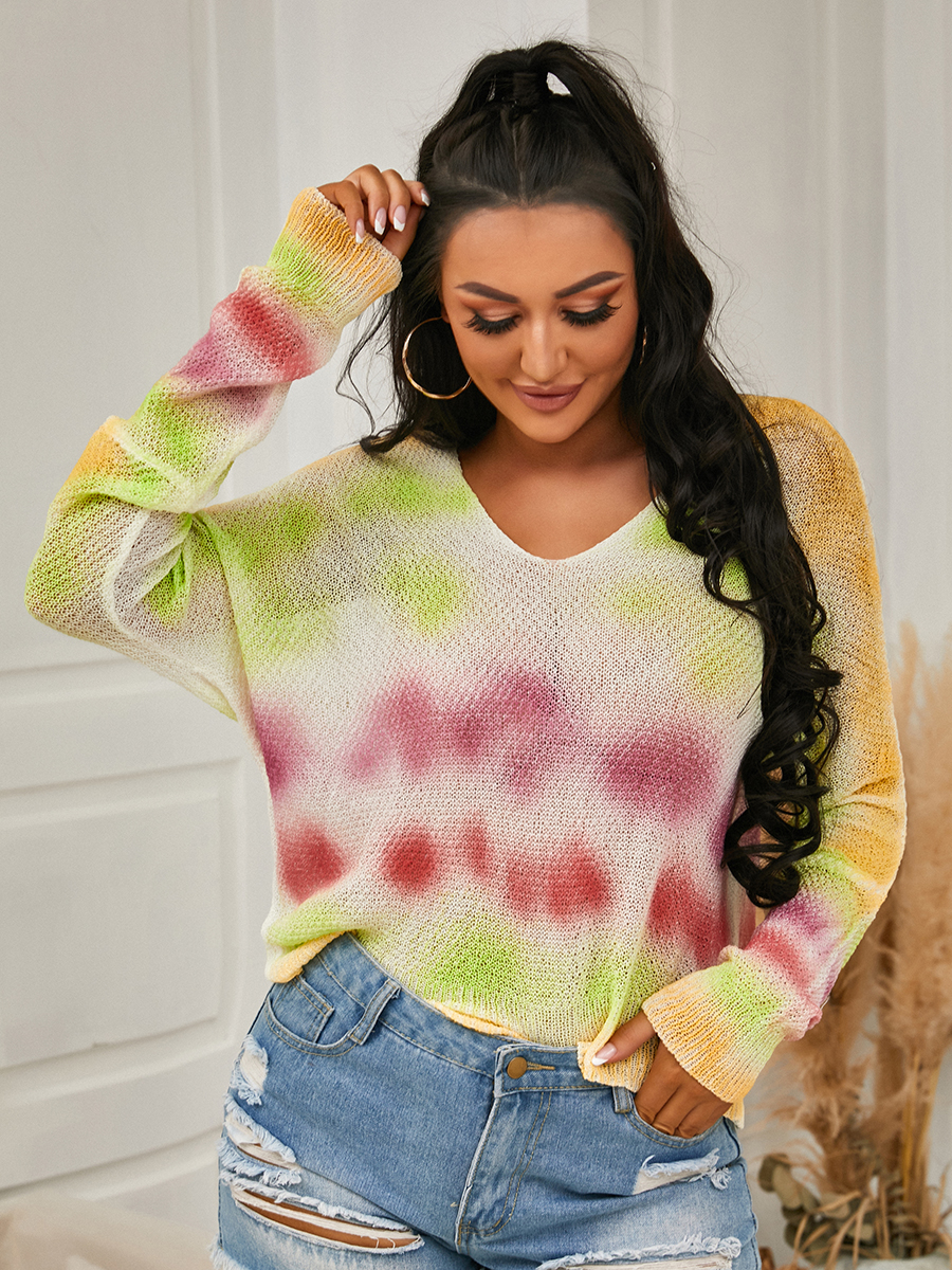 

LW Tie-dye Loose Sweater, Yellow