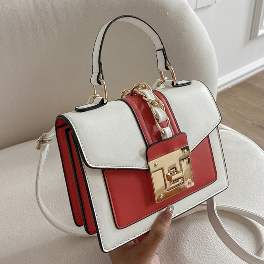 

LW Chain Decoration Crossbody Bag, White