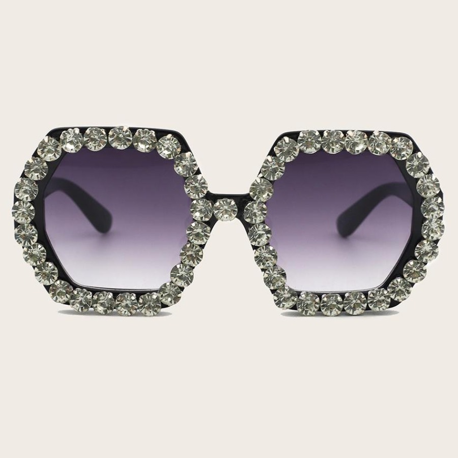 

LW Crystal Decoration Sunglasses, Black