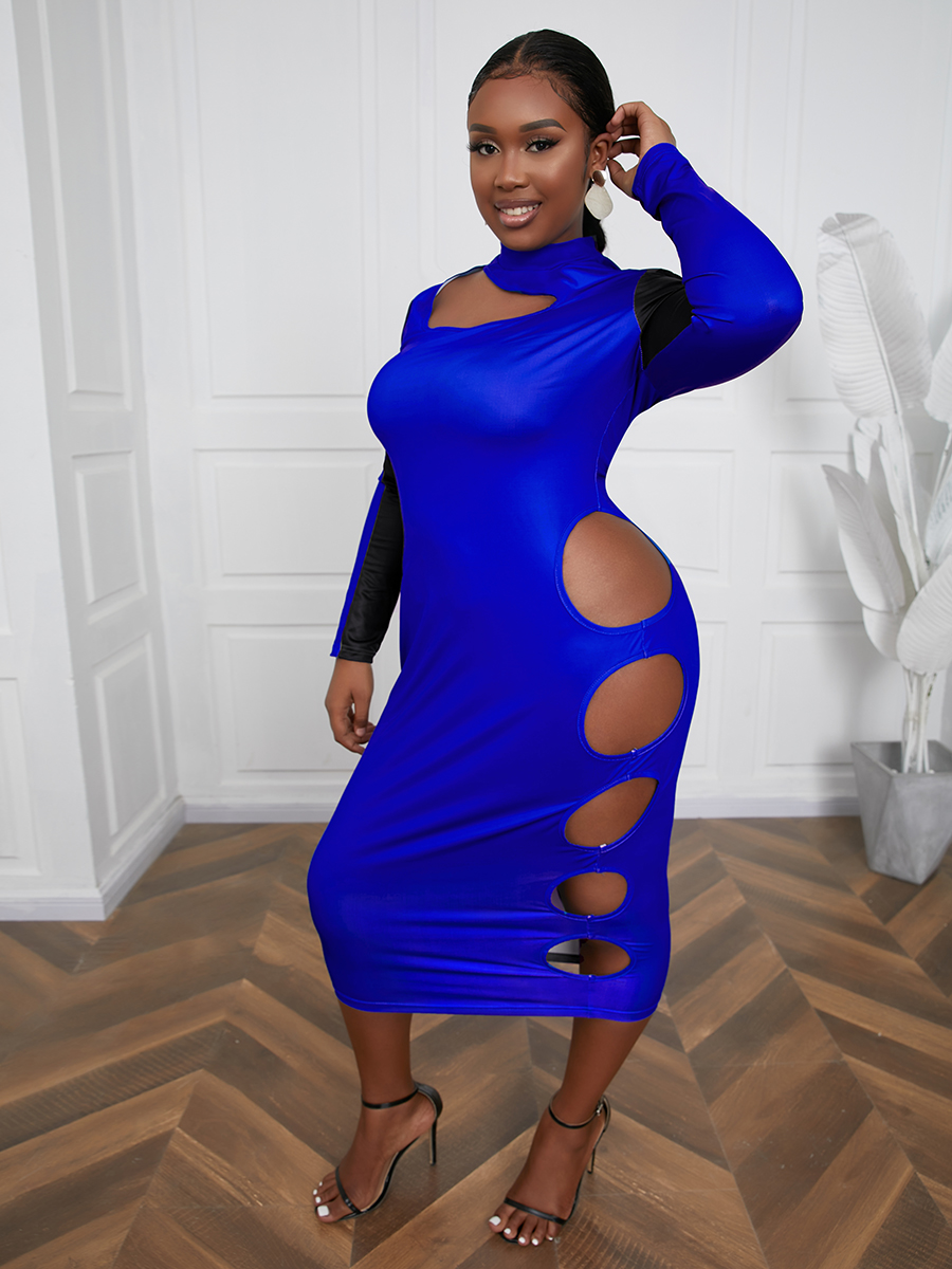 LW Plus Size Round Neck Hollow-out Bodycon Dress 2X