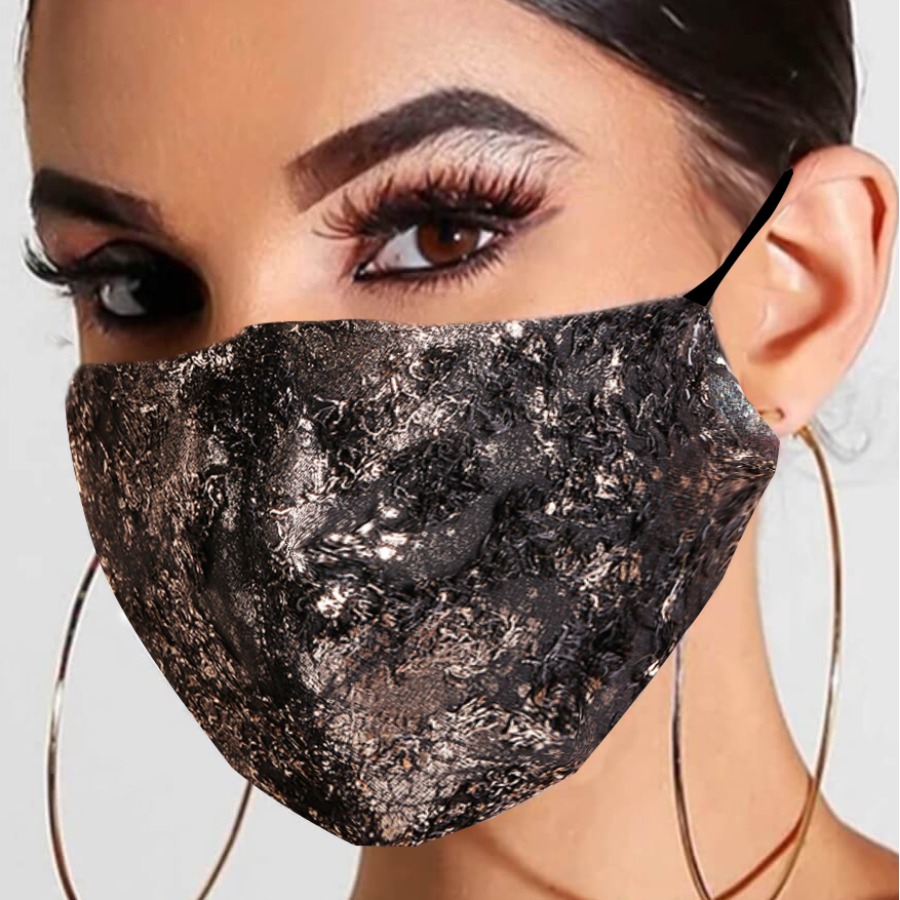 

LW Mixed Print Face Mask, Black