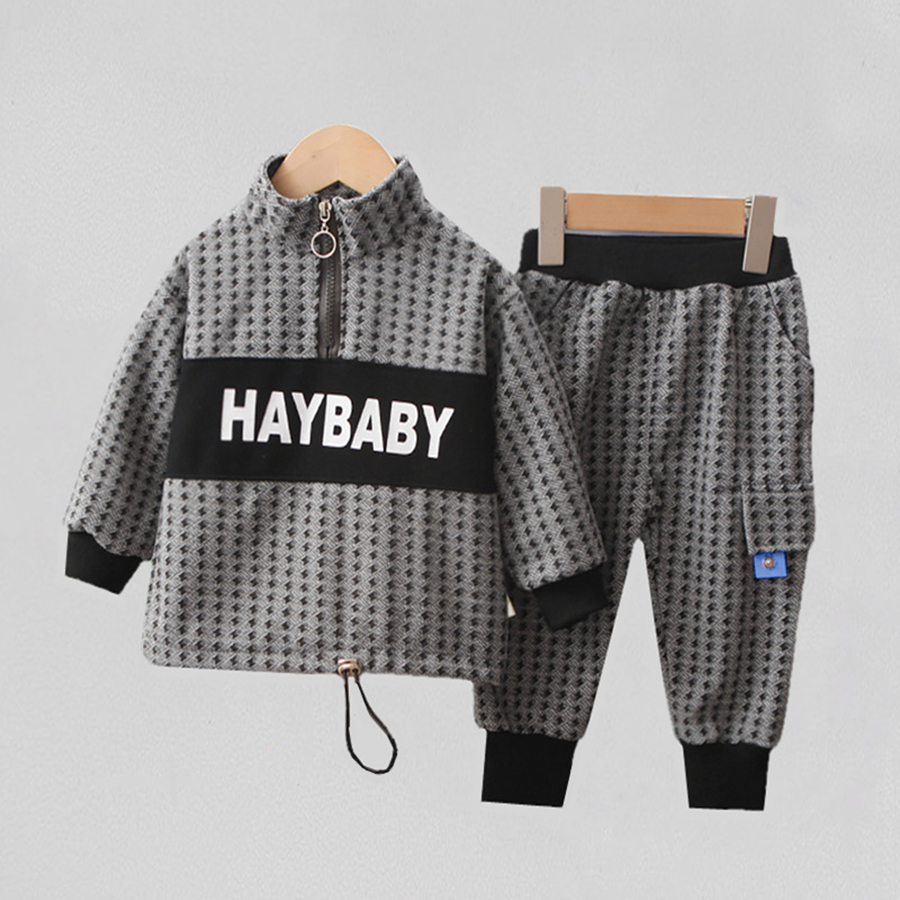 

LW Boy Letter Basic Regular Pants Set, Black