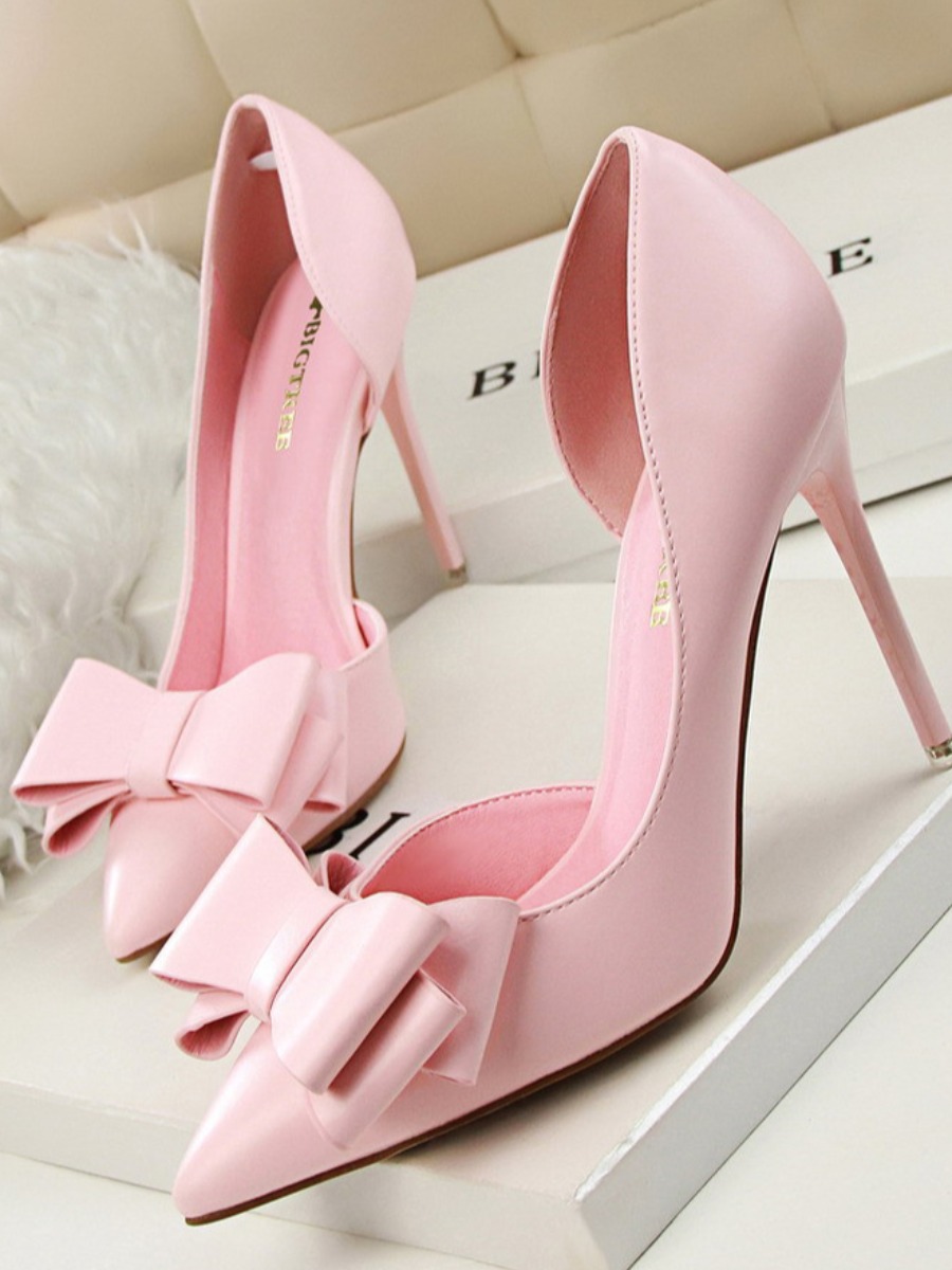 

LW Bow-tie Decoration Pumps, Pink