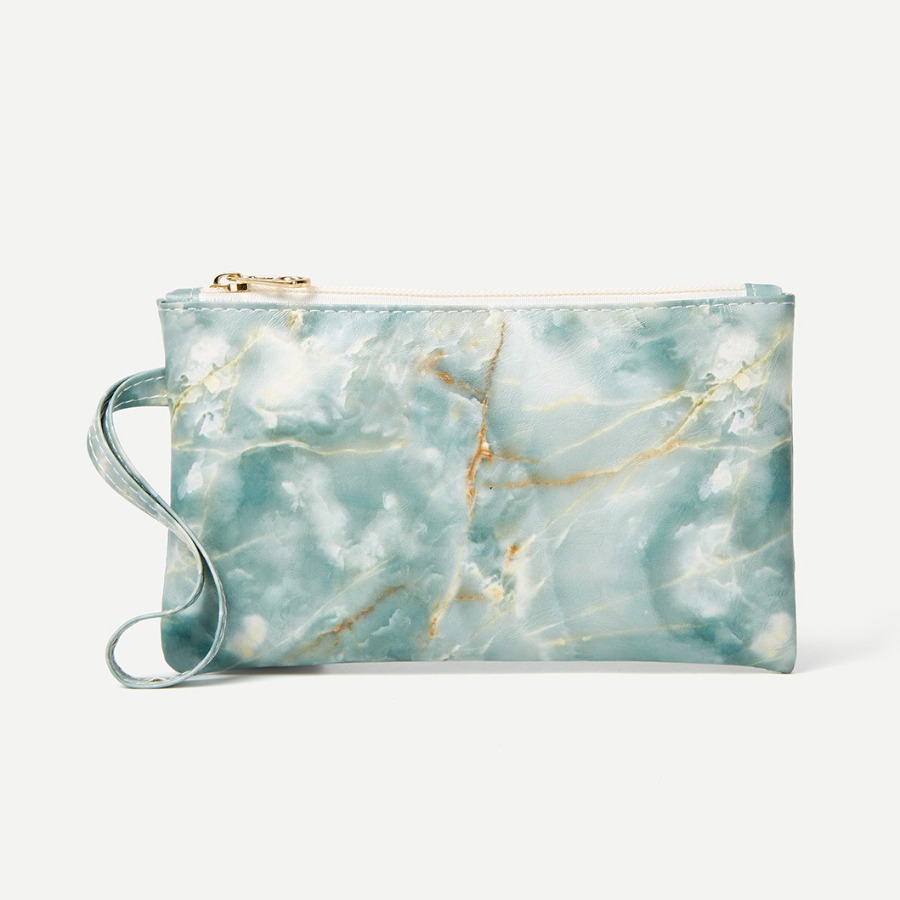 

LW Sky Print Purse, Cyan