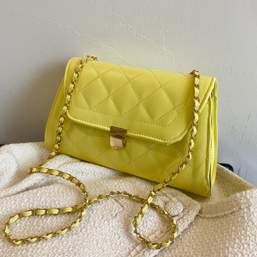 

LW BASICS Metallic Lock Crossbody Bag, Yellow