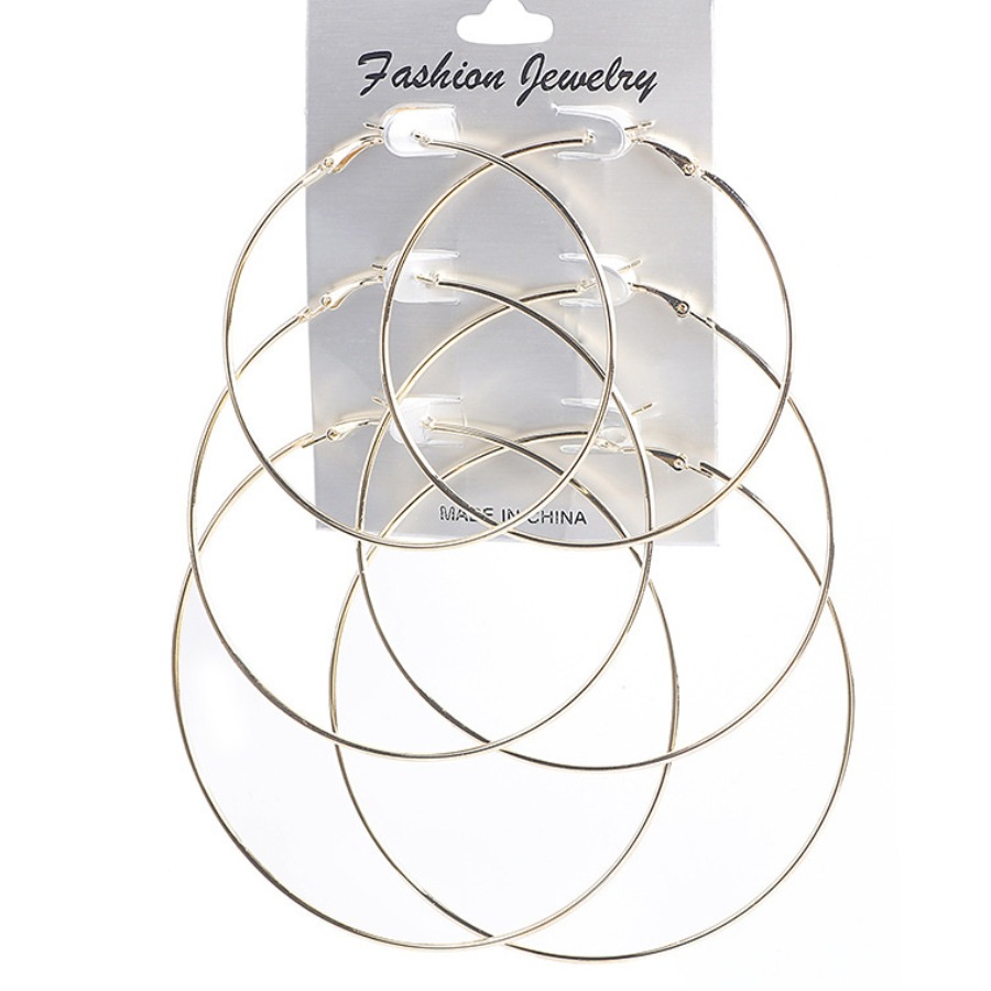 

LW Wide Circular Multi-pair Earring, Gold