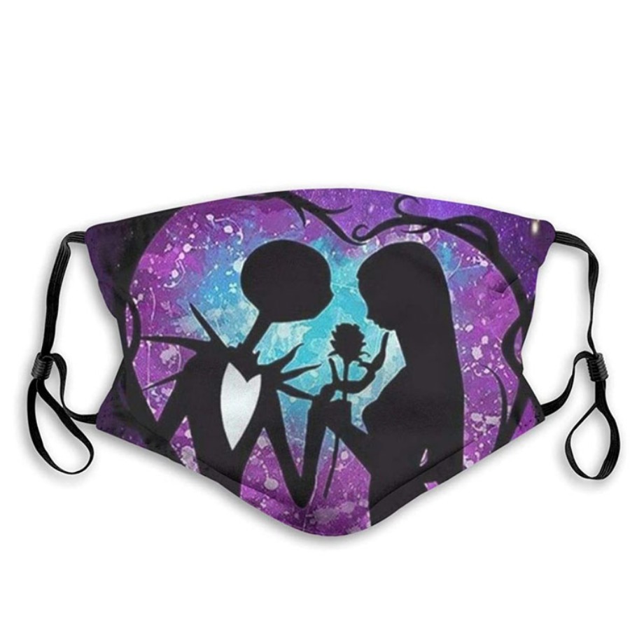 

LW COTTON Skeleton Print Face Mask, Purple