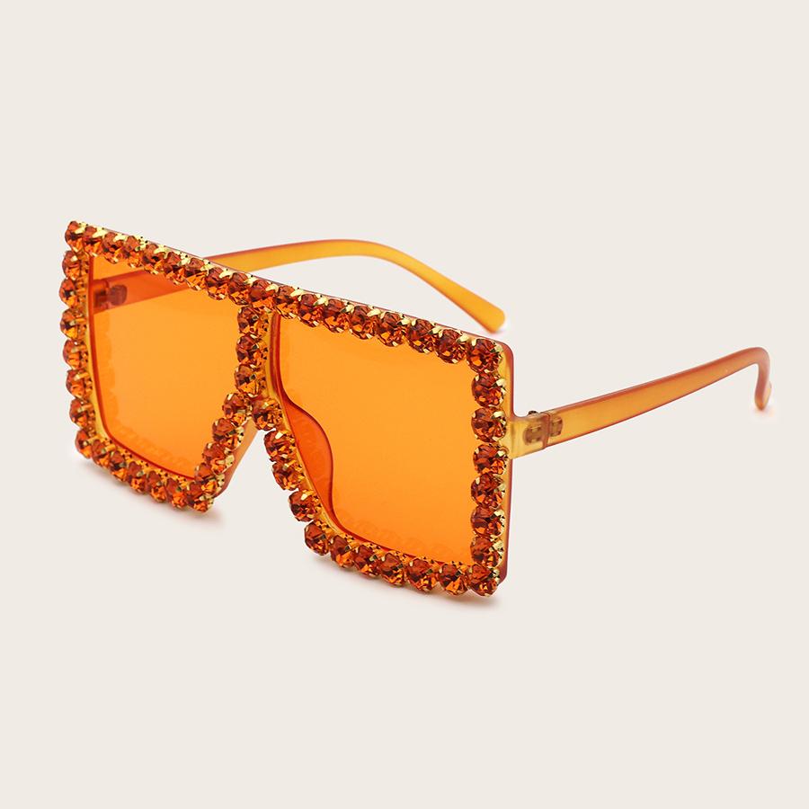 

LW Rectangular Crystal Sunglasses, Orange