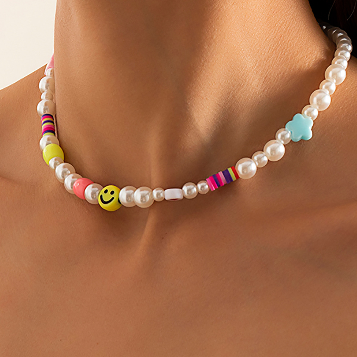 

LW Pearl Decoration Necklace, Multi