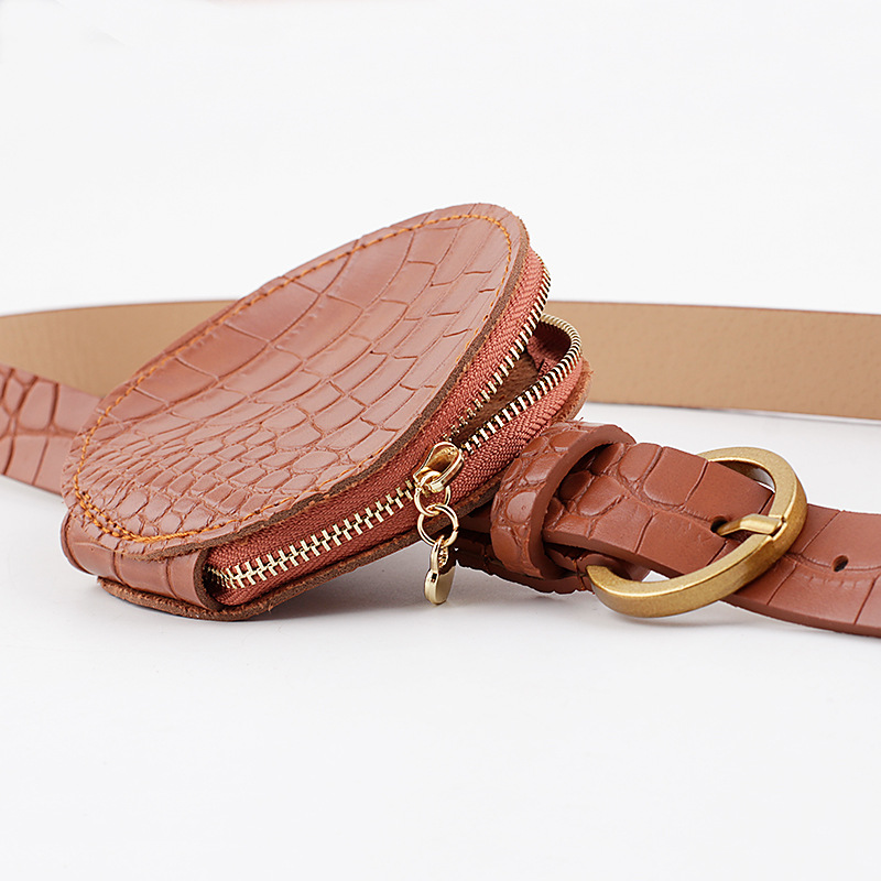 

LW Embossed Belt Design Bum Bag, Light tan