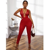 LW Hollow-out Bodycon One-piece Jumpsuit