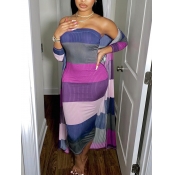 LW Striped Rib-Knit Dress Set