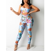 LW Sea Animal Print Patchwork Pants Set (Witthout 