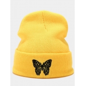 LW Butterfly Print Rib-Knit Hat