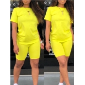 LW BASICS Round Neck Regular Fit Shorts Set