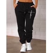 LW Plus Size Letter Print Drawstring Pants