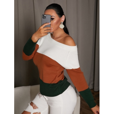 

LW Off The Shoulder Color-lump Sweater, Multi