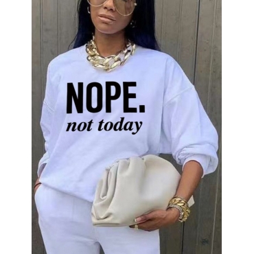 

LW Letter Print Oversized Hoodie, White