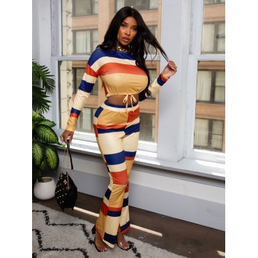 

LW Rainbow Striped Orange Pants Set