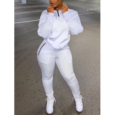 

LW Kangaroo Pocket Oversized Tracksuit Set, White