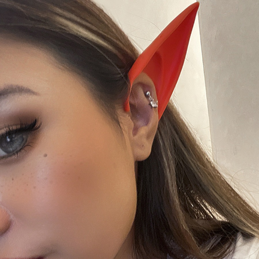 

LW Halloween Elf Design Ear Climber, Red