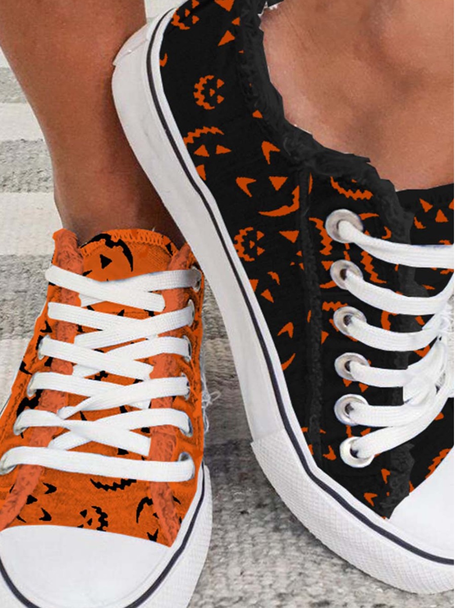 

LW Halloween Pumpkin Print Flats, Black