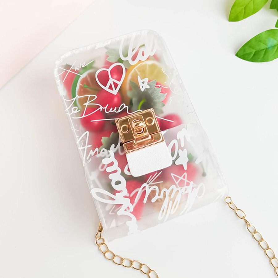 LW Letter Graffiti Clear Crossbody Bag