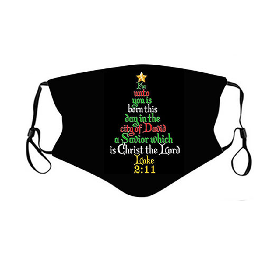 

LW BASICS Letter Print Face Mask, Black