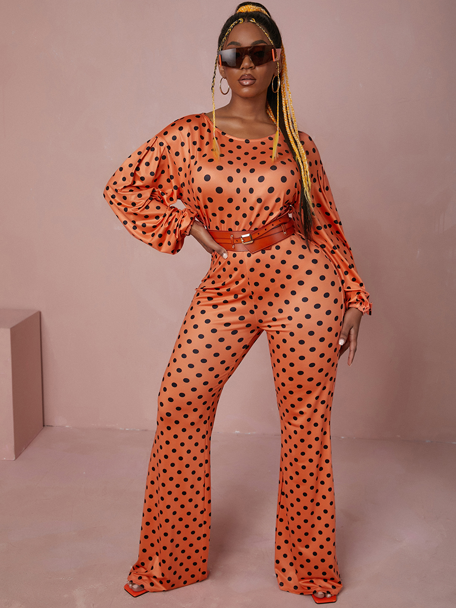 

LW Oblique Polka Dot Pants Set, Black dot
