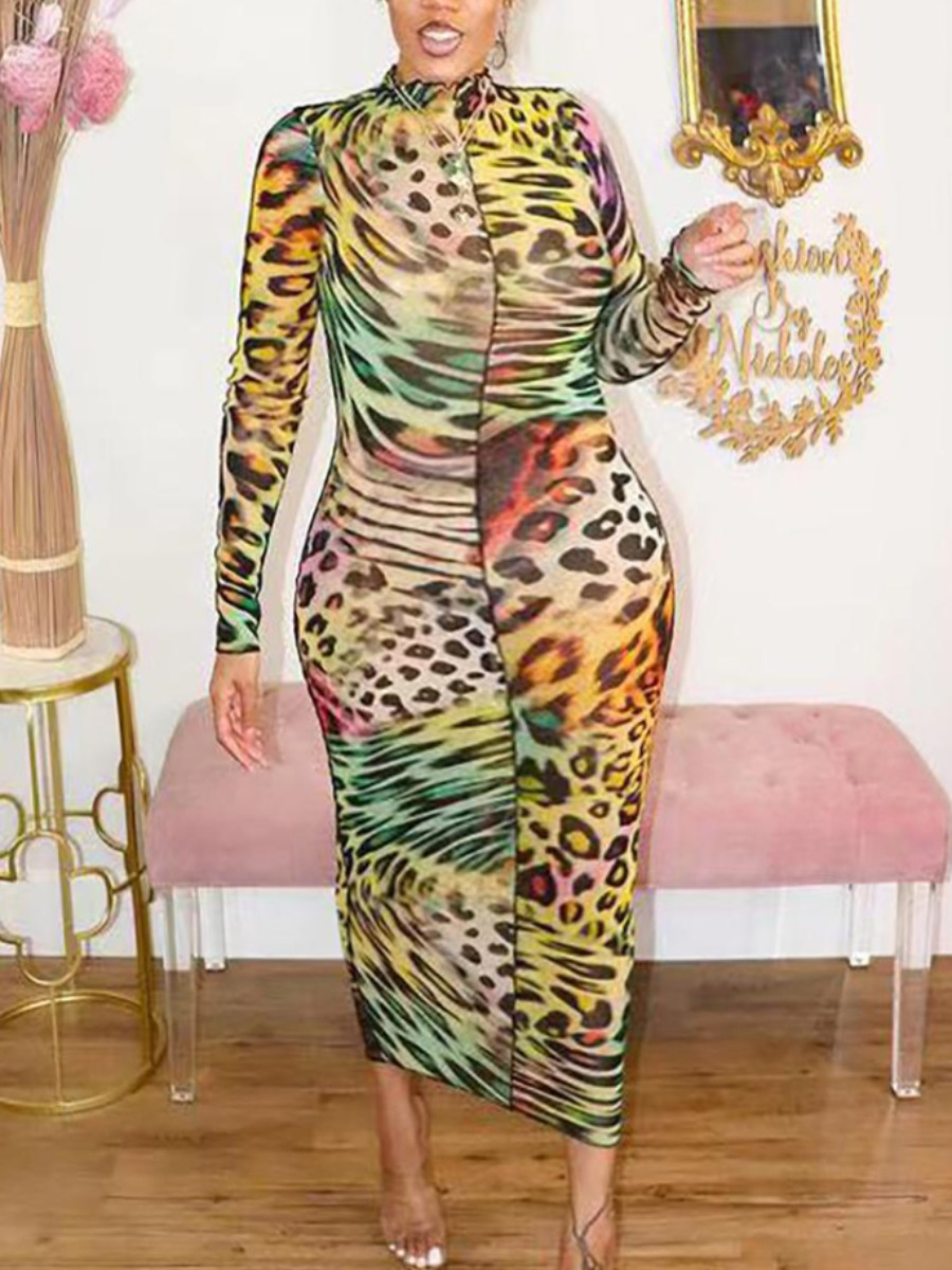 

LW SXY Plus Size Leopard Print Bodycon Dress