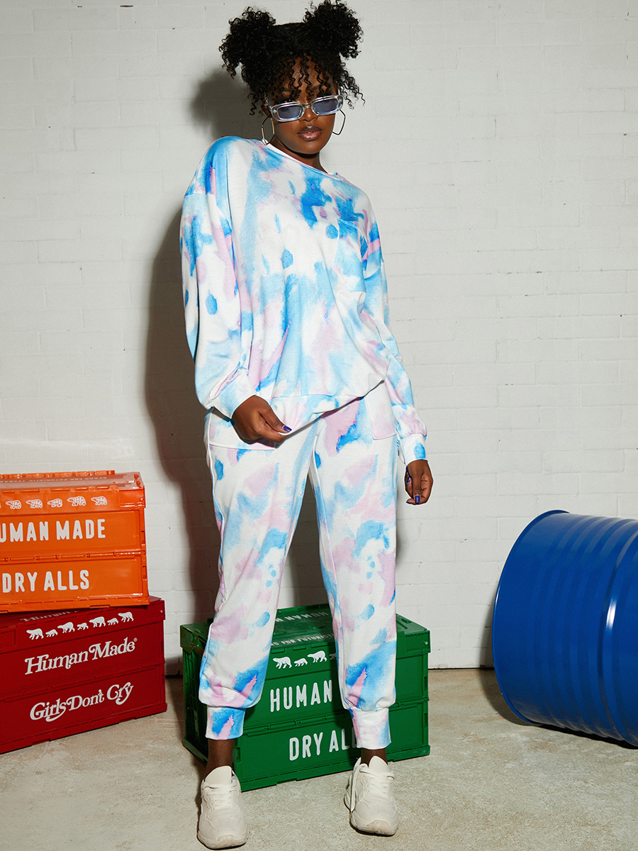 LW Tie Dye Pocket Design Pants Set