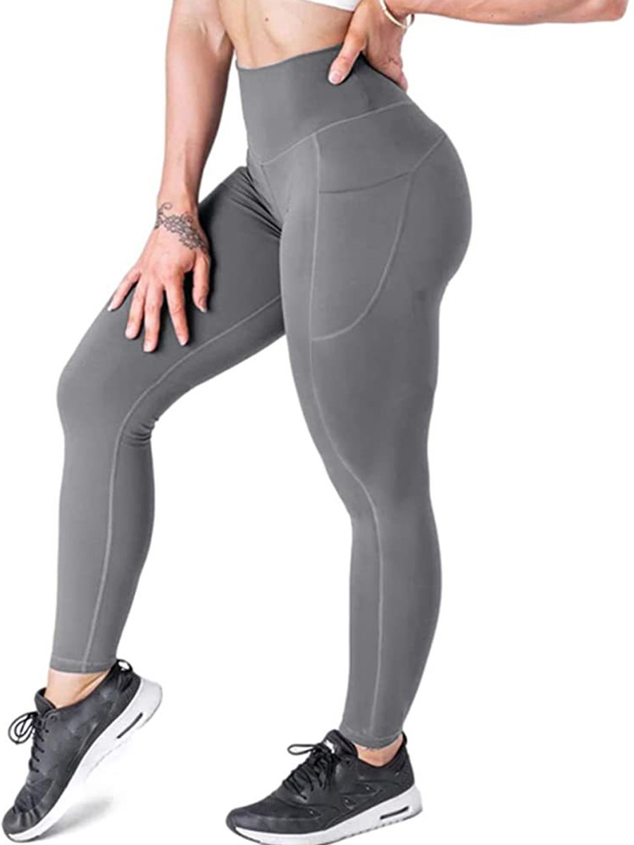 

LW Wide Waistband Side Pocket Leggings, Grey