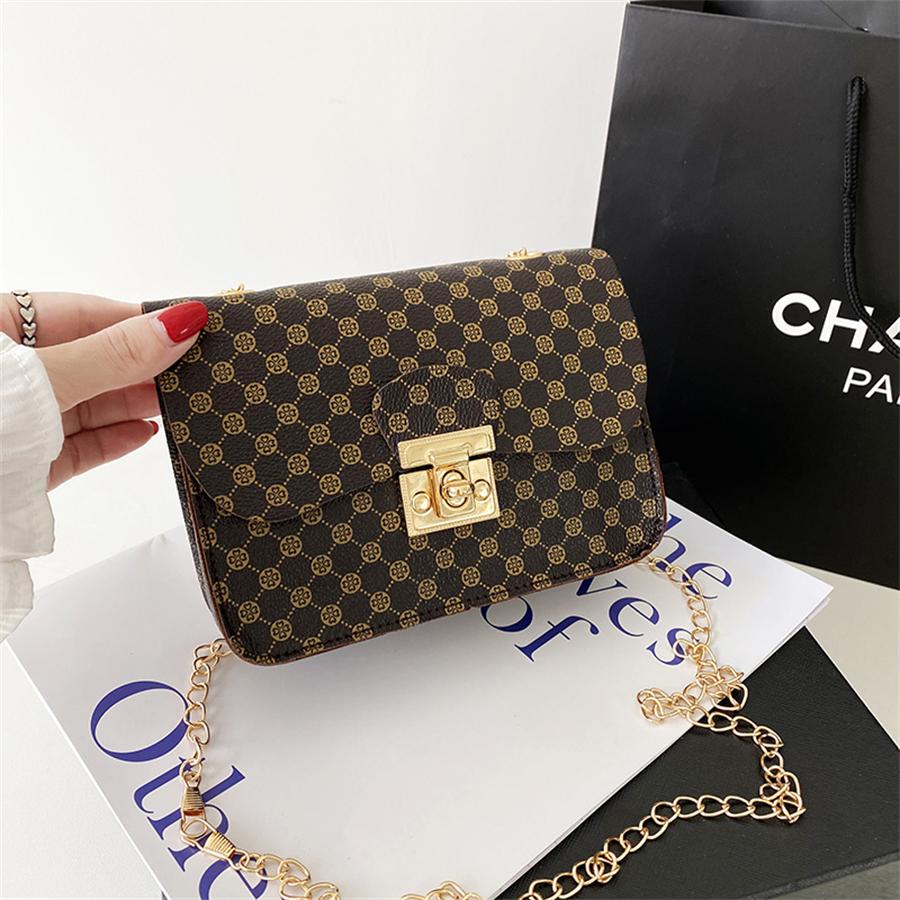 LW Plaid Pattern Chain Crossbody Bag