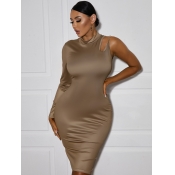 LW SXY Chain Decoration Hollow-out Bodycon Dress
