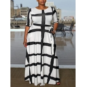 LW Plus Size Striped Bandage Design Dress