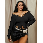 LW Off The Shoulder Raw Edge Sweater