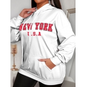 LW Basic Letter Loose Hoodie Outerwear