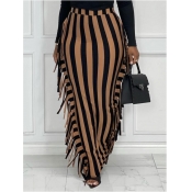 LW Striped Tassel Design Skirt