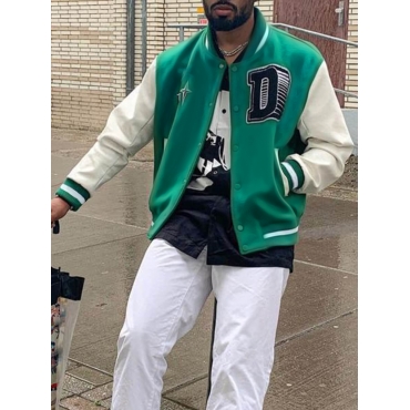 

LW Street Patchwork Green Men Jacket