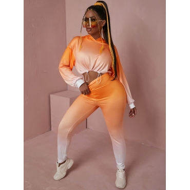 

LW Gradient Print Crop Top Tracksuit Set