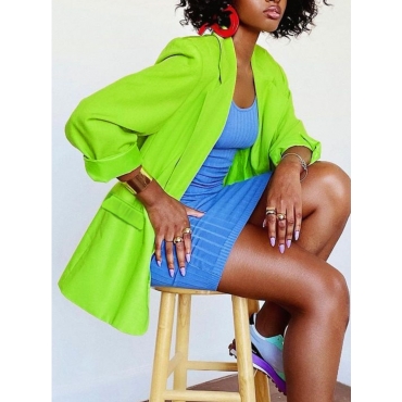 

LW BASICS Single Button Pocket Blazer, Green