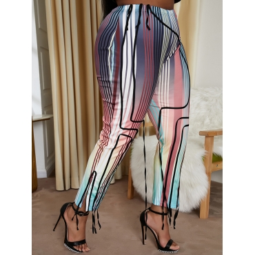 

LW Plus Size Casual Striped Gradient Pants, Multi